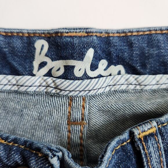 Boden Women’s High Rise Flare Jeans Size 8L / 12L Dark Indigo Bootcut Denim - Picture 8 of 11